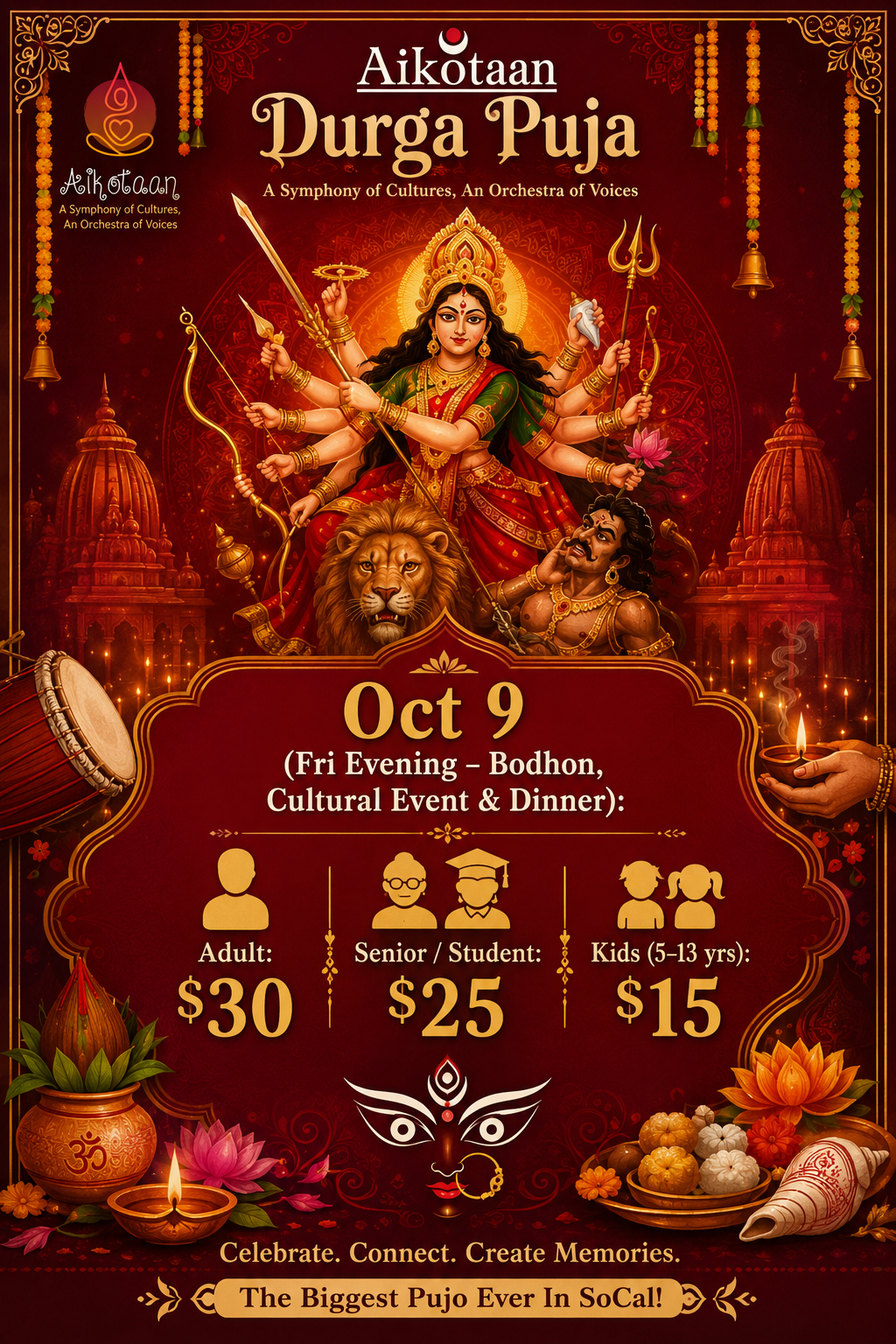 Oct 9 Durga Puja Event Tickets