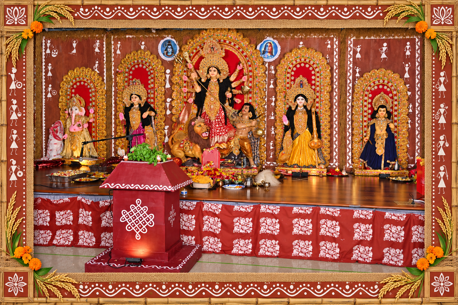 Maa Durga and the Soul of Rural India decorations at Aikotaan Durga Puja 2026